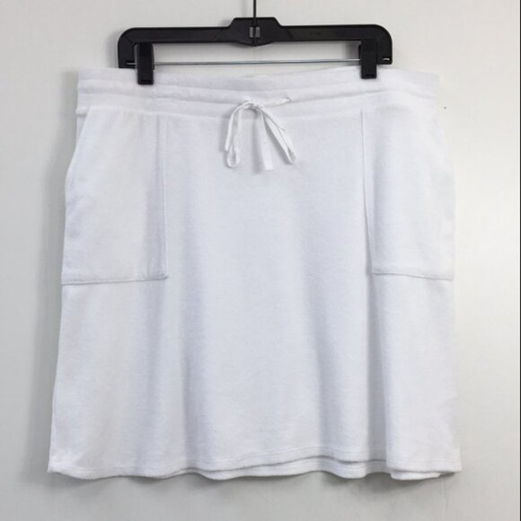 Pure Jill Dresses & Skirts - Pure Jill Women's White Cotton Blend Terry Skirt Size L EXCELLENT Condition